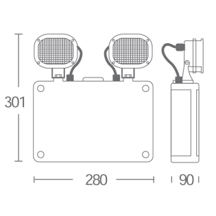 Twinspot 700 LED fluchtwegbeleuchtung masse