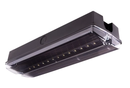 Schwarze ORION II 400 CB IP65-Sicherheitsleuchte mit transparenter Abdeckun
