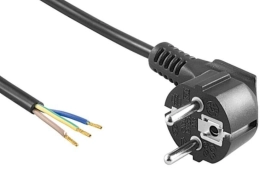 SchuKo Stecker mit Kabel 3m Schwarz