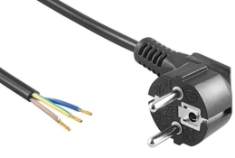 SchuKo Stecker mit Kabel 5m Schwarz